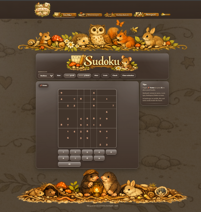 Screnshot of the Puzzle Suite website