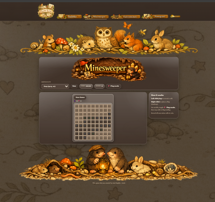 Screnshot of the Puzzle Suite website