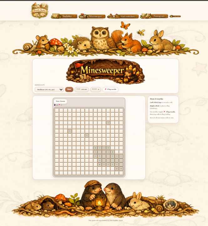Screnshot of the Puzzle Suite website